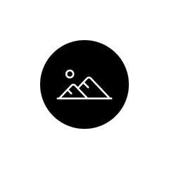 Mountain icon Flat vector set outline