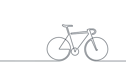 Bike one line drawing. Vector illustration isolated on white background.