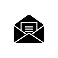 Open envelope icon Flat vector set outline