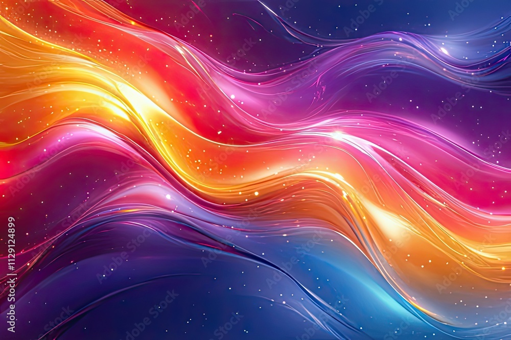 Aufkleber colorful waves of light dance through the cosmos, creating a mesmerizing display of vibrant hues and