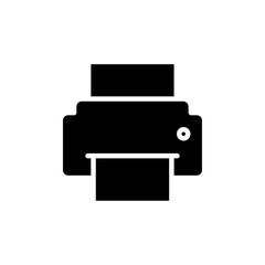 Print button icon Flat vector set outline