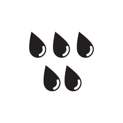 Raindrops icon Flat vector set outline