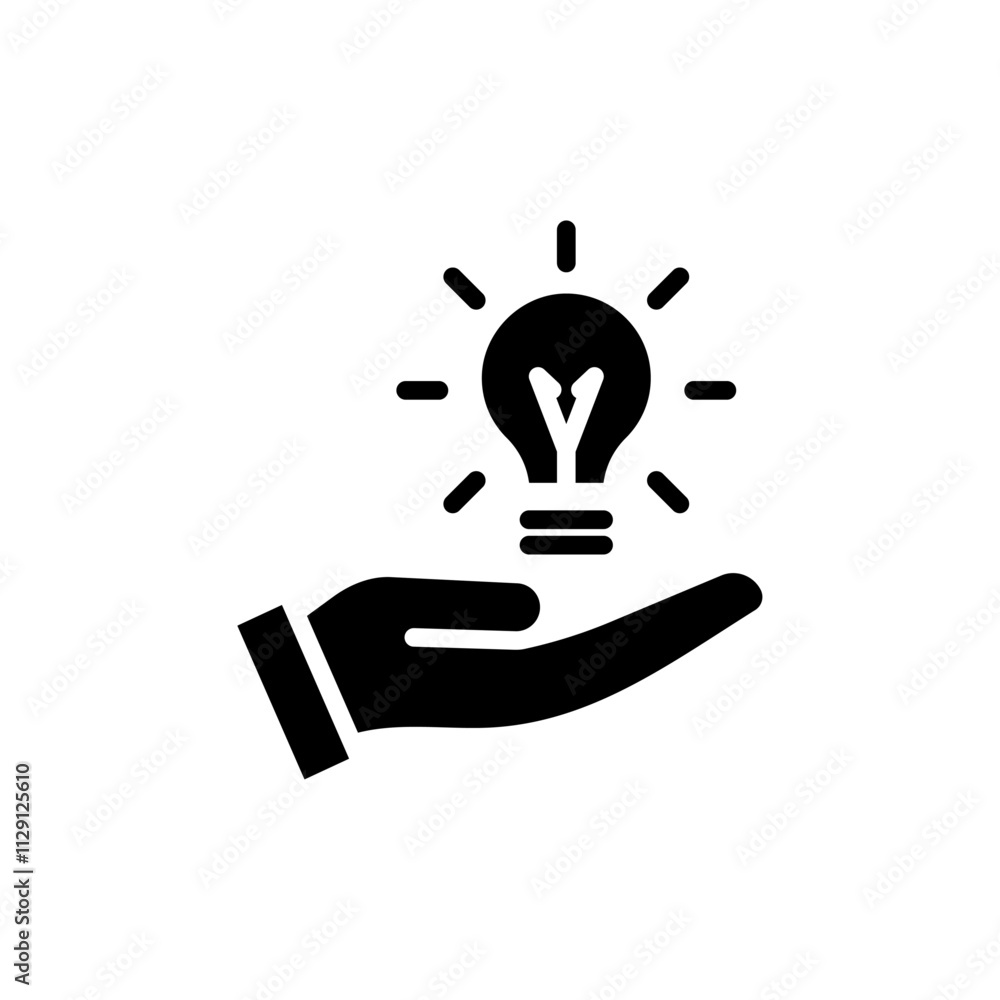 Poster solution icon flat vector set outline