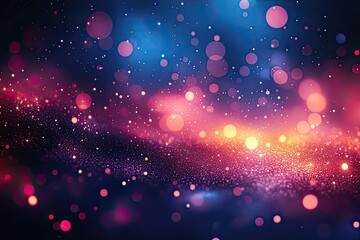 Vibrant bursts of color dance in an ethereal cosmic landscape filled with shimmering lights. Generative AI