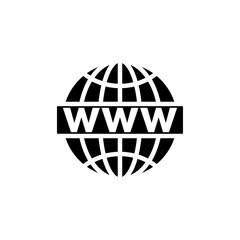 Website globe icon Flat vector set outline