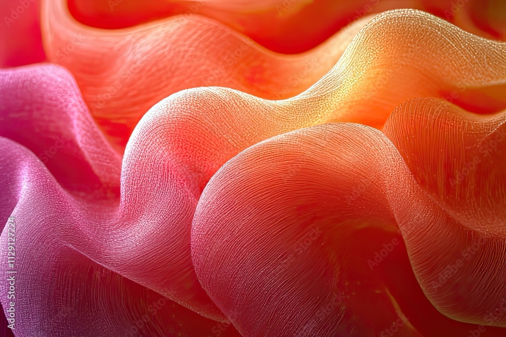 Poster vibrant waves of fabric create a dynamic interplay of color and texture in a stunning abstract displ
