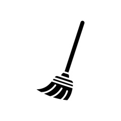 Broom icon Flat vector set outline