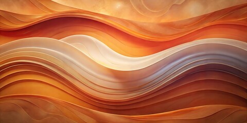 Obraz premium Abstract Waves in Warm Tones Header Background: Flowing Patterns and Serene Movement for Artistic Design