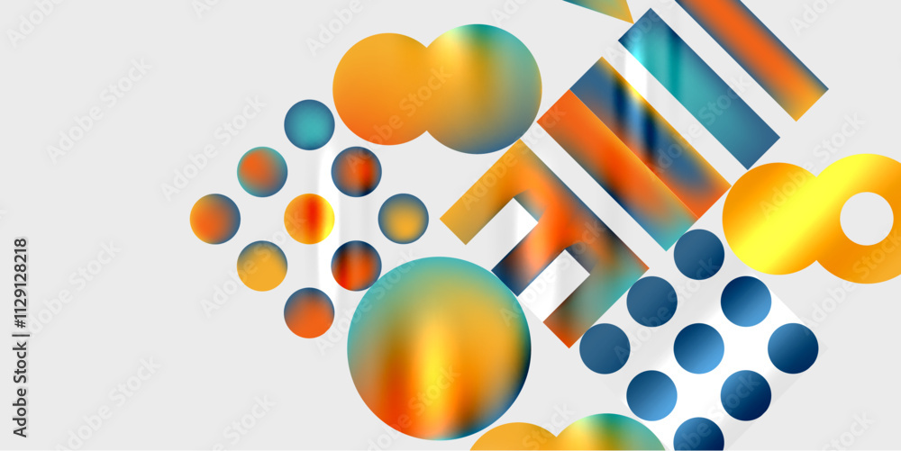 Poster simple shapes - circles, triangles, rectangles abstract background. vector illustration for wallpape