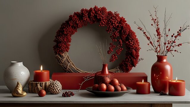 christmas decoration with candle