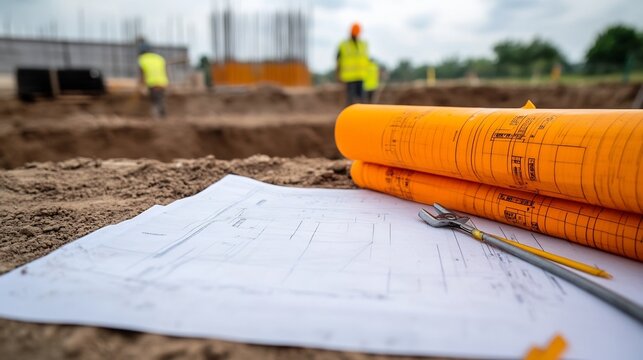 Construction Site with Building Codes Enforcement and Inspection Tools