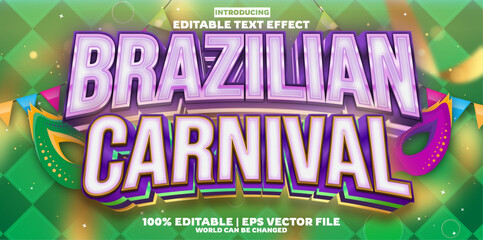 Brazilian Carnival editable text effect in modern trend style