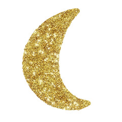 golden gold glitter christmas moon doodle ornament element png transparent clipart cutout digital planner sticker