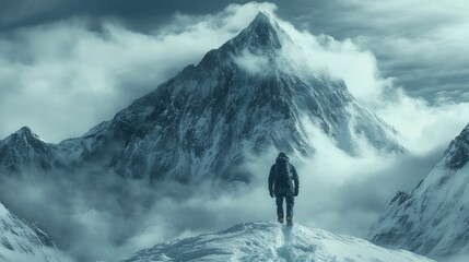 Man climbing in the Alps on day time