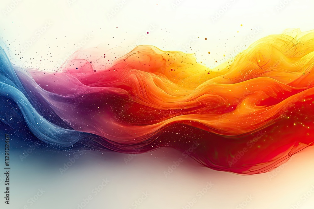 Poster vibrant swirling colors create a dynamic abstract wave of energy and motion across a soft background