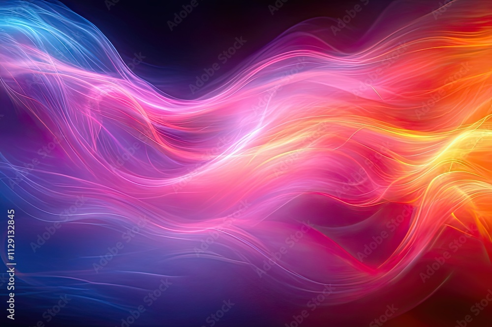 Poster vibrant swirls of color dance across a dark canvas in an abstract display of light and movement. gen