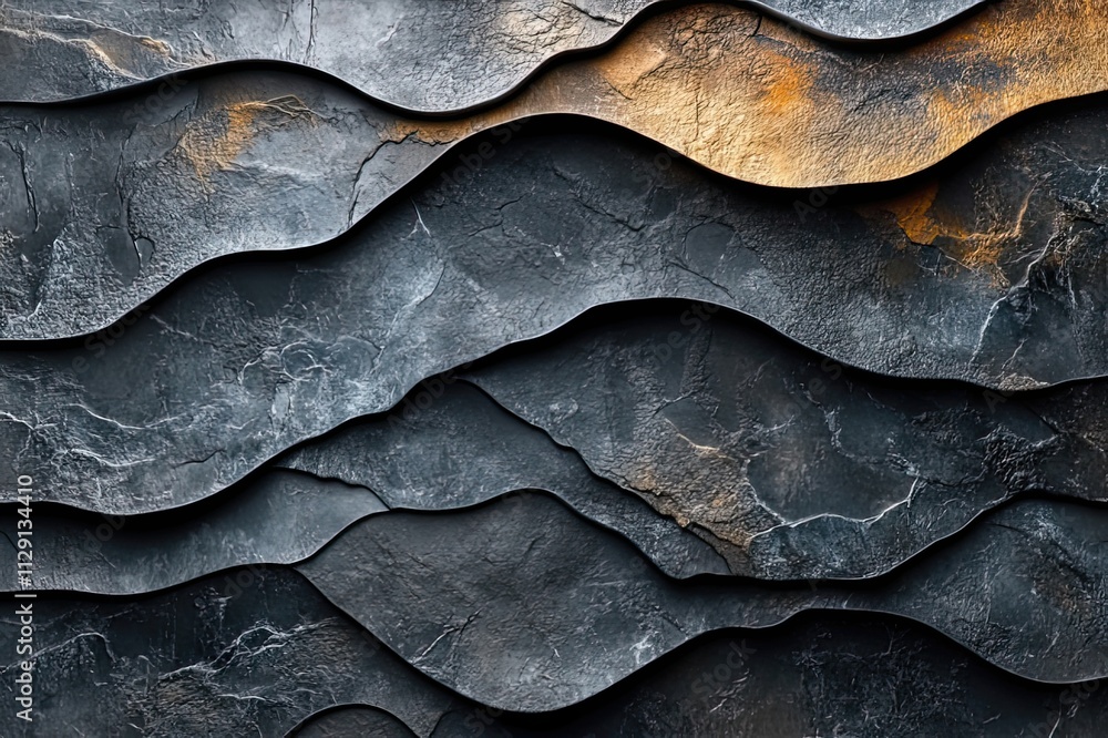 Poster captivating patterns of textured stone create a mesmerizing landscape of shadows and curves in an ar