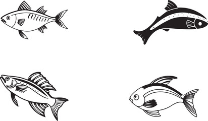 Fish silhouette icon vector illustration