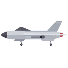 Vector Illustrated Cartoon Fighter Jet with landing wheels down