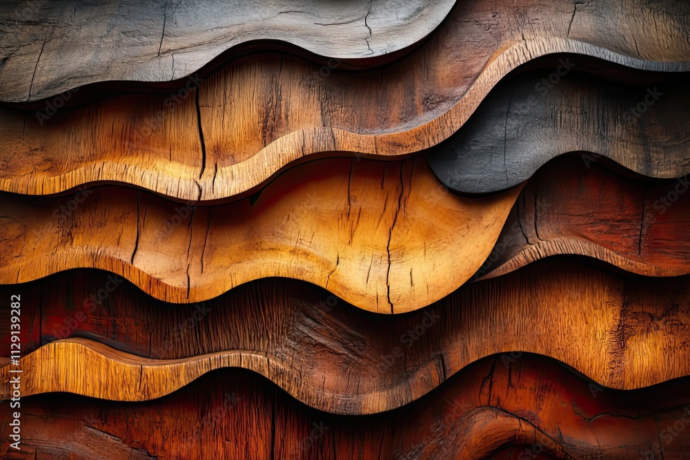 Poster captivating waves of textured wood showcase nature's artistry in harmonious blend of colors and patt