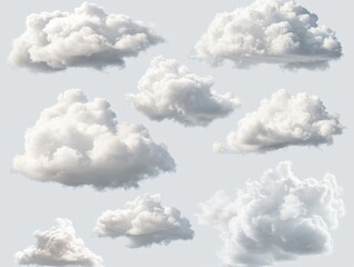 Obraz premium various fluffy clouds in a clear sky