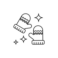 Mittens Outline Icon, a practical winter accessory.