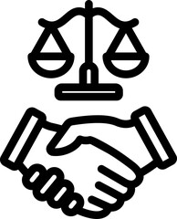 Agreement Handshake Line Icon