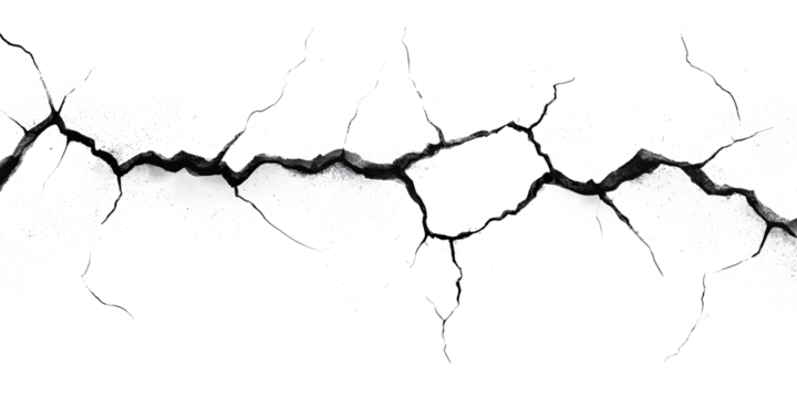 Cracked white background wall crack texture distressed cracked surface grunge wall cracked pattern  on white and transparent background. - Powered by Adobe