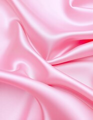 Obraz premium Close-up shot of pink silk fabric with soft, flowing drapes. A luxurious and elegant texture.