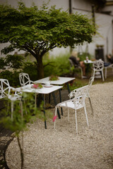 Cafe terrace in the garden