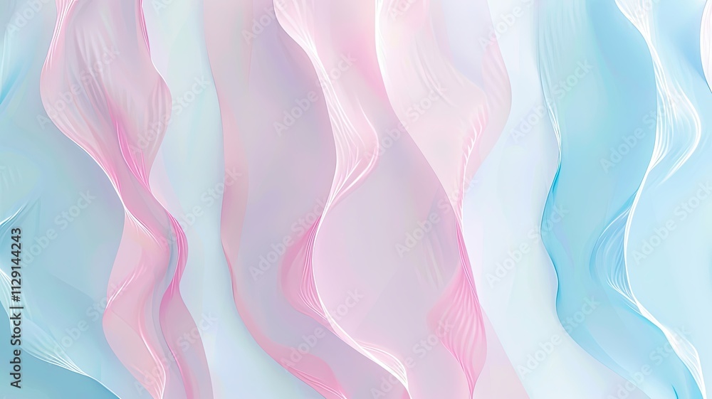 Poster elegant abstract background featuring pastel pink and blue wavy patterns with smooth textures in a m