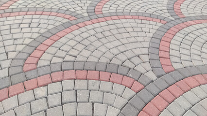 red brick pavement, brick wall, brick paving block for footpath.Red brick walkway. Street floor tiles. Brick blocks for background, texture of brick road for background