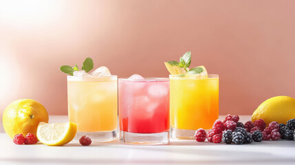 glasses of juices with different colors
