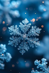 A serene winter-themed background featuring gently falling snowflakes, ideal for greeting cards or seasonal promotions during the holiday season.