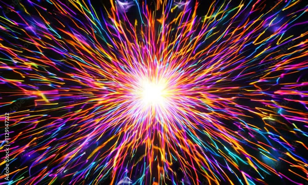Aufkleber digital abstract dynamic futuristic background glow in neon colors