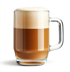 A Refreshing Glass of Beer with Ample Foam Showing Layers of Dark and Light Tones Perfect for Restaurants, Parties, and Casual Gatherings