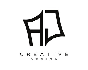 AJ letter logo design vector art