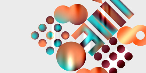 Simple shapes - circles, triangles, rectangles abstract background. Vector Illustration For Wallpaper, Banner, Background, Card, Book Illustration, landing page