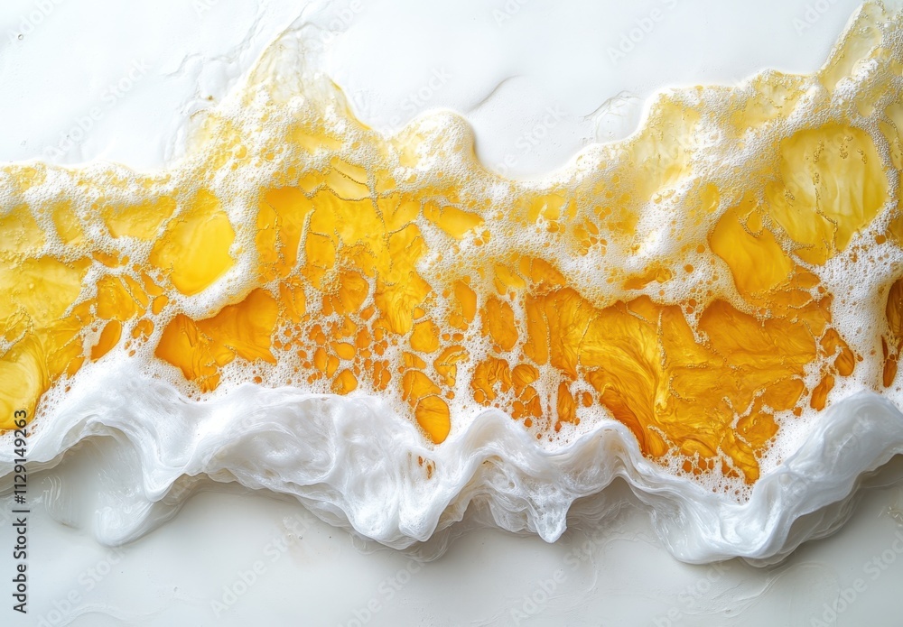 Aufkleber abstract colorful fluid art with yellow and white swirls creating a unique texture for backgrounds a