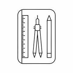 Clean Stationery Icon in Simple Line Vector Art.