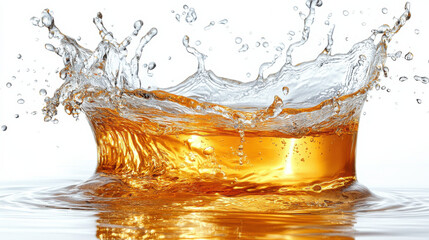 vibrant splash of orange liquid creates dynamic ripples in clear water, showcasing beauty of motion and fluidity. image captures essence of energy and excitement