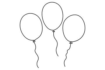 Continuous one line drawing of balloon isolated outline vector Illustration  © MdOmar