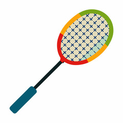 badminton racket vector icon with white background
