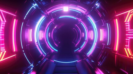 Abstract futuristic techno vibes in neon