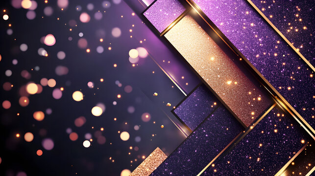 Elegant minimalist purple gradient with sparkling elements and gold accents