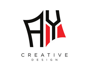 AY letter logo design vector art