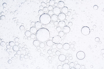 Close-up macro soda bubble texture,Close up of foam bubbles in water background.