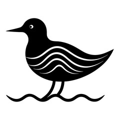 Silhouette of a bird with waves silhouette illustration
