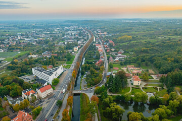 Orunia district in Gdańsk. Autumn. View towards Pruszcz. Raduński Canal.