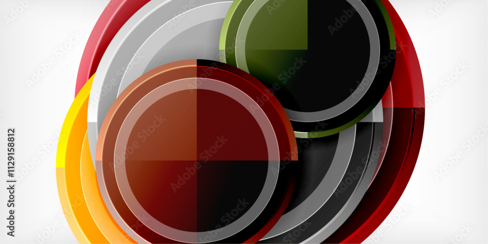 Aufkleber Minimal geometric abstract background. Circle triangle design